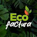 Hojas verdes y logo de Ecofactura