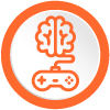 Imagen color naranja con un cerebro