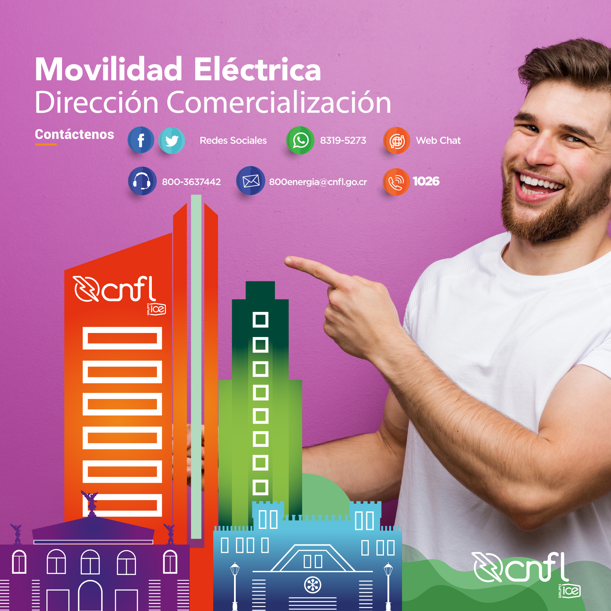 Movilidad Eléctrica Dirección Comercialización. Contáctenos: https://www.cnfl.go.cr/contacto
