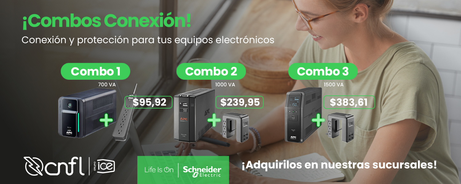 Dispositivos UPS y supresores de picos Imagen promocionando los Dispositivos UPS y supresores de picos