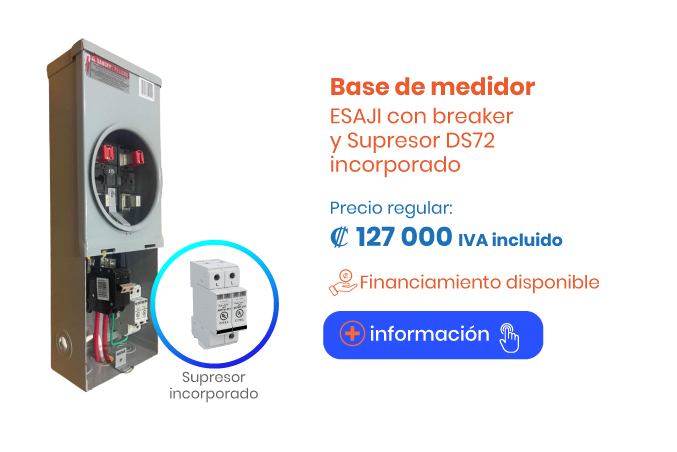 Base de medidor con breaker incorporado