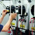 Imagen de una persona dando mantenimiento a medidores eléctricos